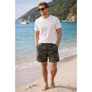 CSG Cargo Shorts Mens Size Medium Green Camo Gorpcore Streetwear Grunge Utility